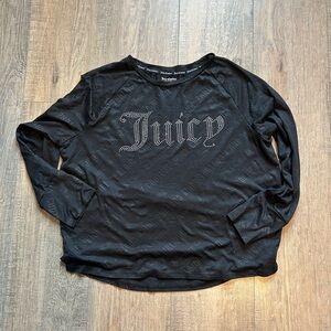 Juicy Couture Black Rhinestone Logo Top